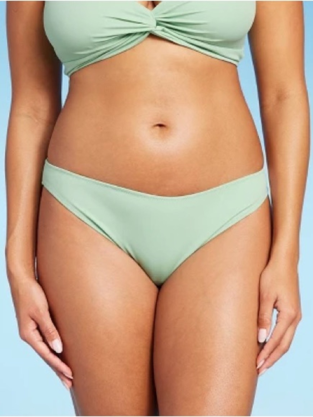 Shade & Shore Green Cheeky Bikini Hipster Swim Suit Bottom Brief size Large